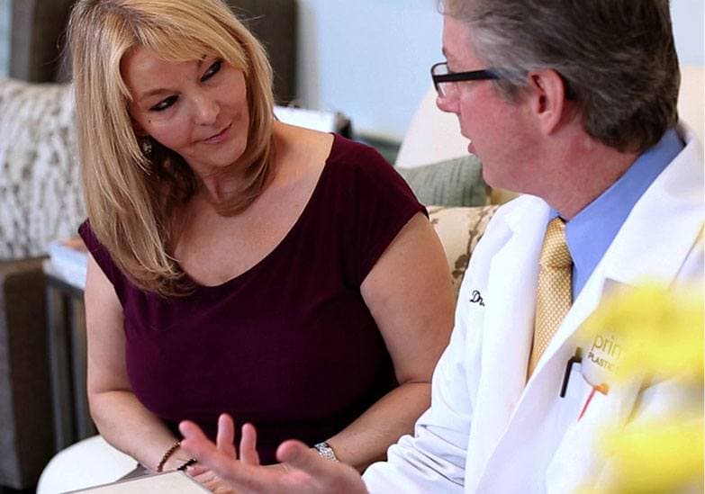 Dr. Gross consulting with a female patient