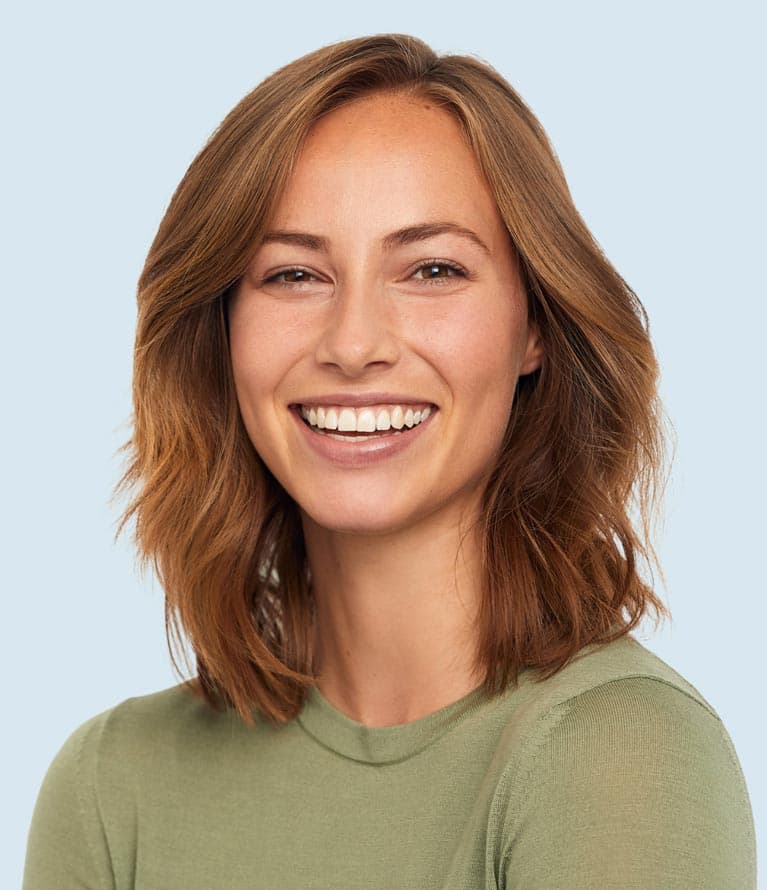 brunette woman smiling