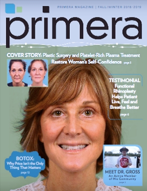 Primera magazine cover - plastic surgery and platelet-rich plasma treatment restore women's self confidence