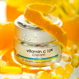 vitamin c cream product covered with orange peels