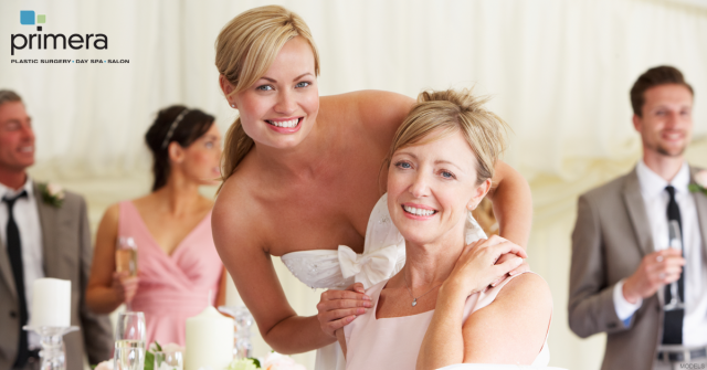 Bride and mother with flawless skin