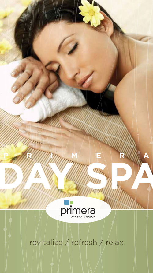 Primera day spa menu cover