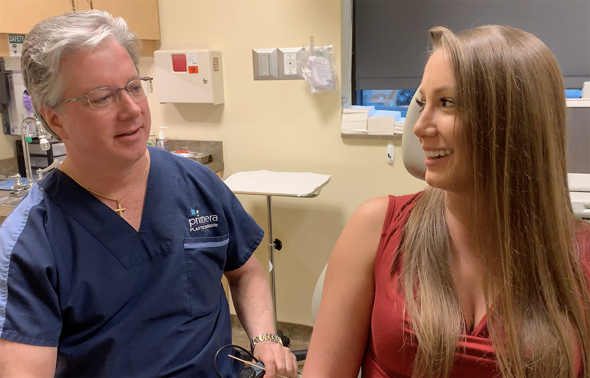 Dr. gross talking with actual patient Charli