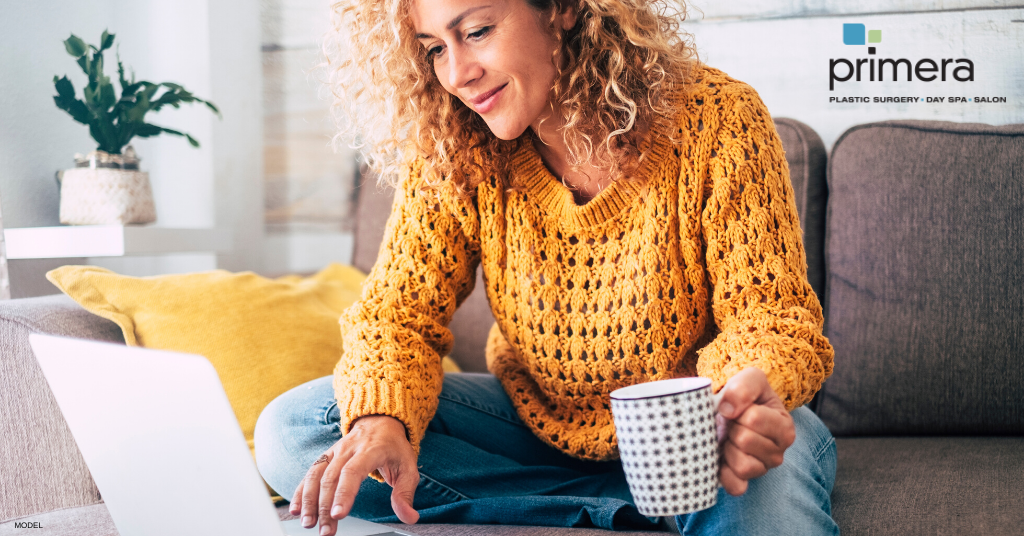 Woman smiling at the camera during a Zoom meeting