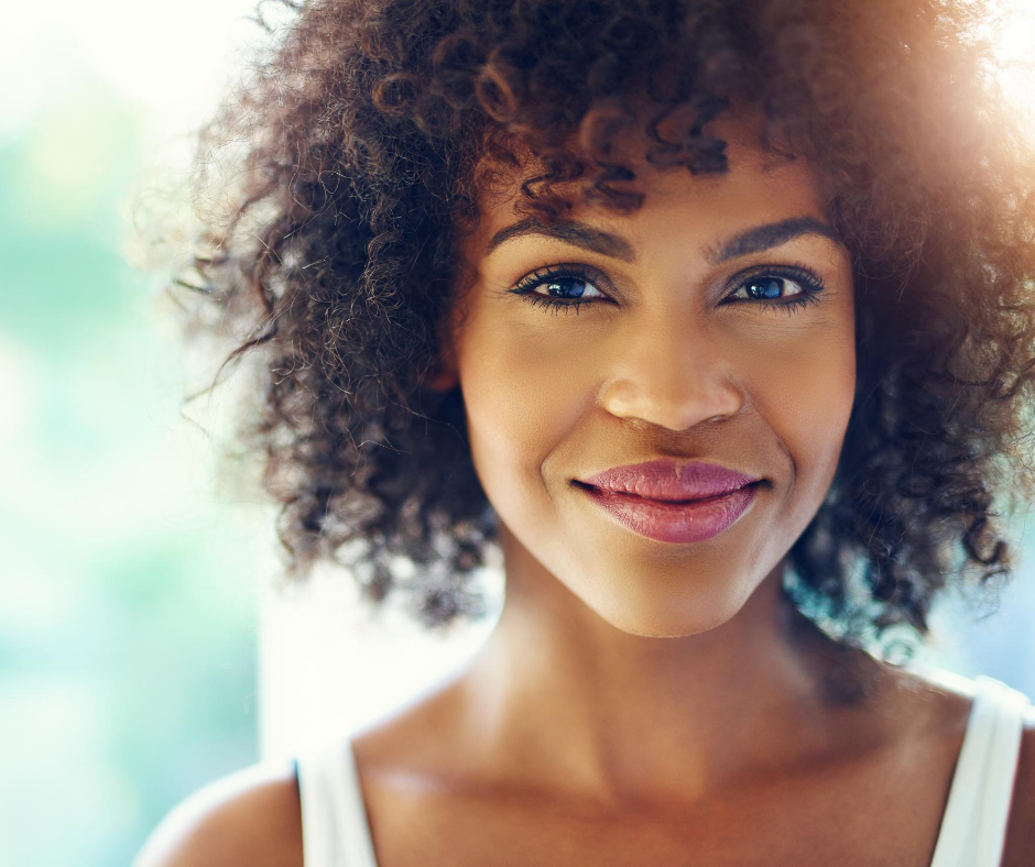 Attractive smiling woman with beautiful skin