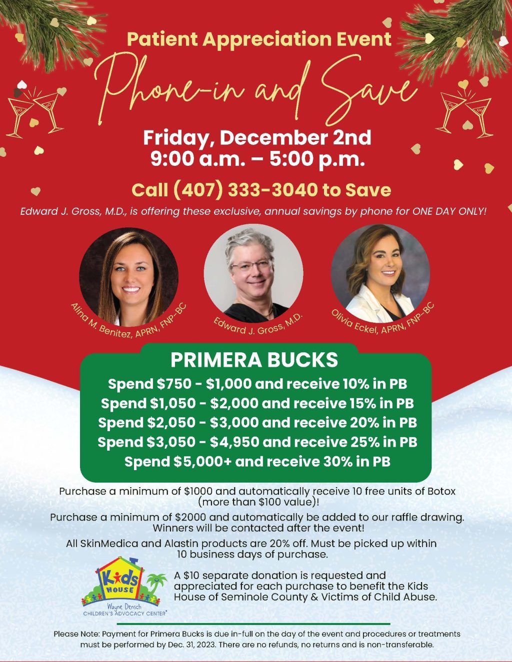 Christmas Themed Flyer for client appreciation event.
